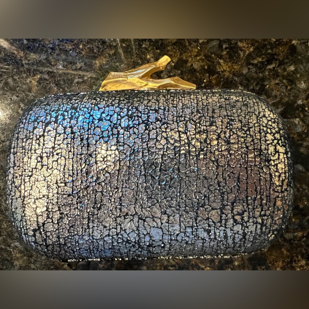 Diane von Furstenberg DVF Lytton Clutch - Metallic Silver